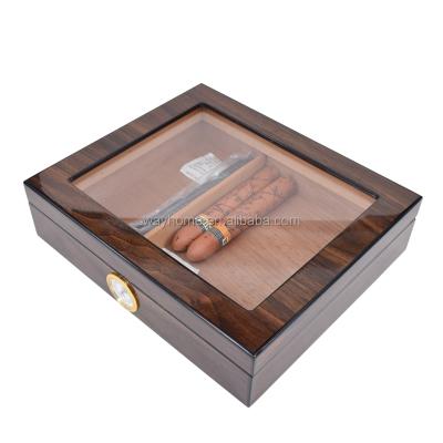 China Cedar Wood Hold Window Cigar Humidor 25 High Cigars Aggregate for sale