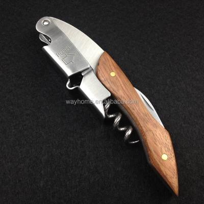 China All-in-one Viable Rosewood Corkscrew Wine Bottle Opener and Foil Cutter for sale