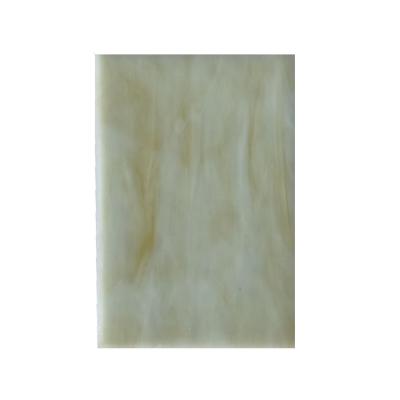 China Light Yellow Bathroom Texture Art Glass Translucent Stained Glass Sheet for sale