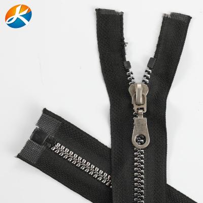 China Other 3/5/8 Color Almond Tooth Resin Zipper Auto Key Plastic Zipper Sweater Opening Rubber Zipper for sale