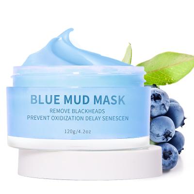 China Natural Organic Facial Moisturizer OEM ODM Pore Soften Vegan Face Mask Brightening Cleansing Blueberry Clay for sale