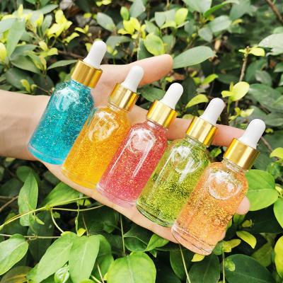 China Skin Revitalizer Private Label Natural Facial Skin Care Anti Aging Face Whitening Vitamin C E Fruit Series 24k Golden Orange Serum for sale