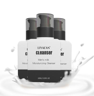 China Private Label Facial Natural Organic Moisturizer Moisturizer Cleaner Whitening Cleansing Face Care Men's Milk Face Wash for sale