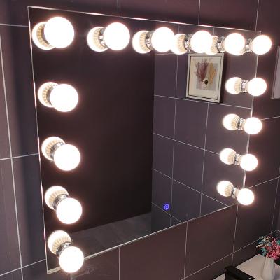 China Customized Lighted Wall Touch Lighted Sensor CCT 3000K 4000K 6000K CRI90 Bulbs Makeup Cosmetic Mirror With Lights for sale