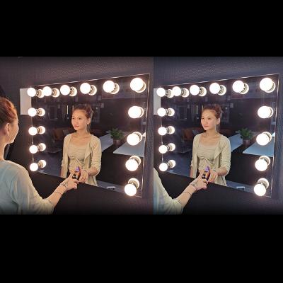 China Factory Hot Sales Hollywood Lighted Mirrors Vanity Bulbs Rheostat Anti-Fog Timer Touch Sensor CRI90 Makeup Mirror With Lights for sale