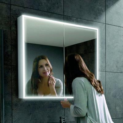 China Wholesale Goods Modern Illuminated Modern Luxury Custom Hotel Bathroom Vanity Smart Mirror Cabinet With Light for sale