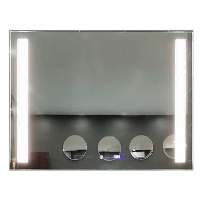 China Hotel Home Enlarging Modern Wall Mounted Bathroom Led Light Vanity Touch Smart Led Mirror for sale