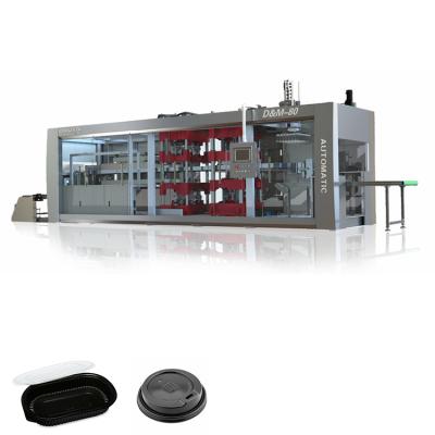 China Dm-80 Three Station Automatic Plastic Blister Pet PP Food Container Cup Lid Thermoforming Machine for sale