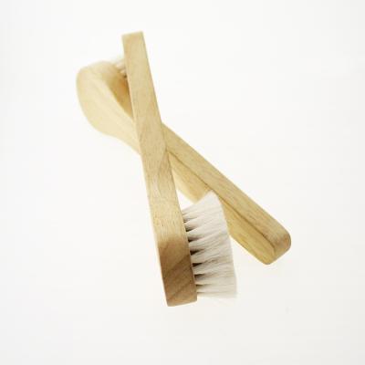 China Flat Brush Wool Brush Wood For Face Or Body Cleaning for sale