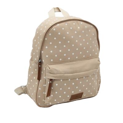 China Fashion Wave Dot Canvas Backpack Girl Backpack,Cute Logo Fashion Zipper Bag Accept Customized Hot Sale Wholesale High Quality Backpack for sale