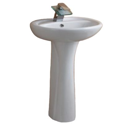 China Modern CE Europe Standard Pedestal Wash Basin White Glazed Ceramic Design for sale