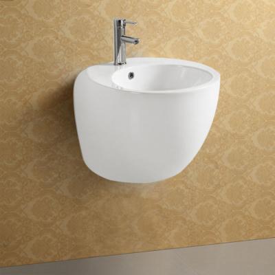 China CE Approval Modern Wall Mounted Ceramic Round White Basin for sale