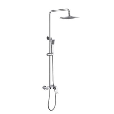 China With Rain Shower Wall Mounted Hot And Cold Mixer Shower Bathroom Sliding Bar Concealed Shower Mixer for sale