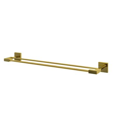 China Luxury Bathroom Accessory Wall Mounted Type 24 Inch Gold Finish Brass Towel Bar for sale