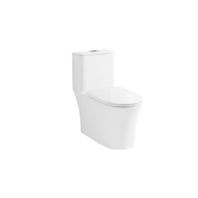 China Double-Flow Modern Design Bathroom White Glazed Ceramic Toilet With Soft Closing PP Seat Cover for sale