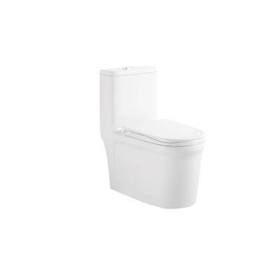 China Double-Flow Bathroom Ware Floor Standing White Glazed Ceramic One Piece Toilet for sale