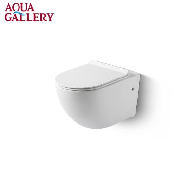 China Automatic Operation White Glazed P Trap Ceramic Pulse Toilet Wall Mounted Design for sale