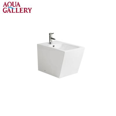 China Modern White Glazed Wc Ceramic Sanitary Toilet Wall Mounted Rectangular Bidet for sale