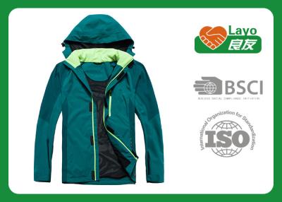 China Outdoor Sport Warm Up Jackets For Camping / Hiking Green Blue Color for sale