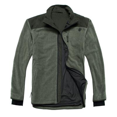 China Outdoor Fleece Clothing Olive Color , Men Windproof Fleece Jacket for sale