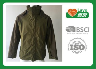 China Olive Color Lightweight Breathable Rain Jacket For Hiking / Fishing / Hunting for sale