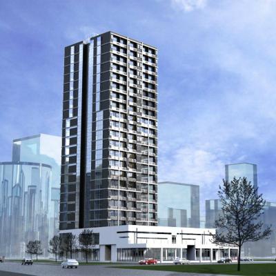 China Modern Glass Curtain Wall Commercial Building Apartment for sale