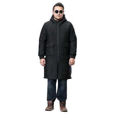 China BigTall Windproof Winter Thickened Long Padded Jacket Men Above - Knee Plus Size Warm Padded Jacket for sale