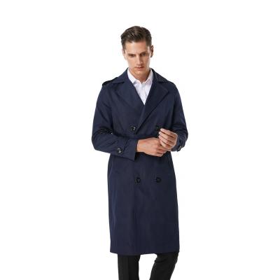 China New casual men's trench coat trend long mid length British coat men's breathable jacket for sale