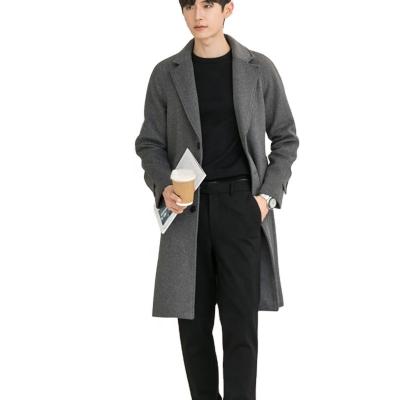 China Anti-wrinkle autumn/winter style new plus size woolen coat men's straight trench coat jacket mid length men for sale