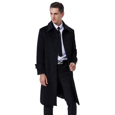 China Waterproof men's anorak long over the knee autumn and winter wool coat large size wool coat for men for sale