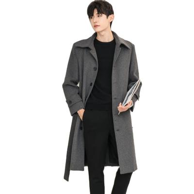 China Autumn and winter new woolen coat men's anorak lapel mid length mid-length coat waterproof men's large size for sale