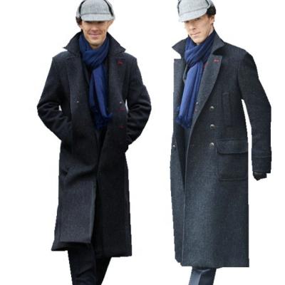 China Waterproof Men's Autumn And Winter England Long Over - The Knee Anorak Youth Wool Coat Jacket Men for sale