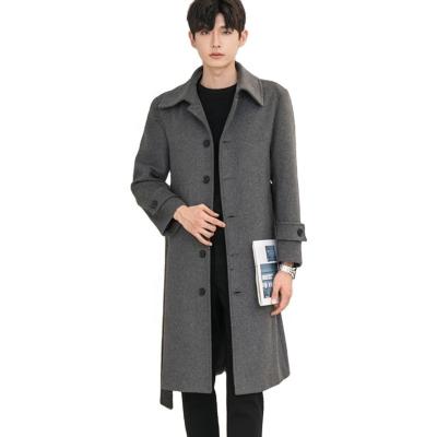 China New Anti-wrinkle trench men's long woolen coat thick woolen coat men's anorak jacket large size for sale