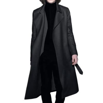 China Ultra Long Woolen Men's Thick Cashmere Coat Woolen Men's Anti-wrinkle Ditch Coat Over The Knee Autumn And Winter for sale