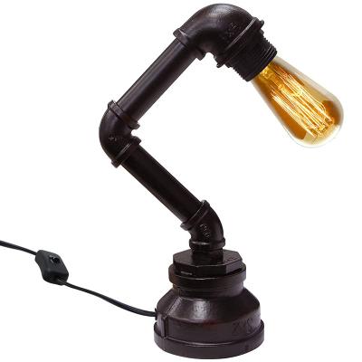 China Vintage Industrial Vintage Steampunk Table Lamp Water Pipe Water Pipe Rustic Copper Desk Lamp for sale