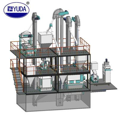 China Automatic Poultry Farm YUDA Pig Feed 1800ton Poultry Animal Feed Pellet Production Line Per Year for sale