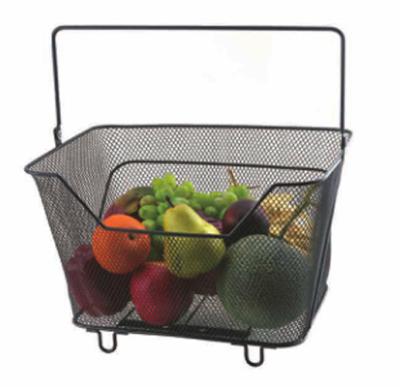 China Modern Style Washable Basket Metal Black Wire Chest Freezer Organiser Fruit Storage Basket For Home for sale