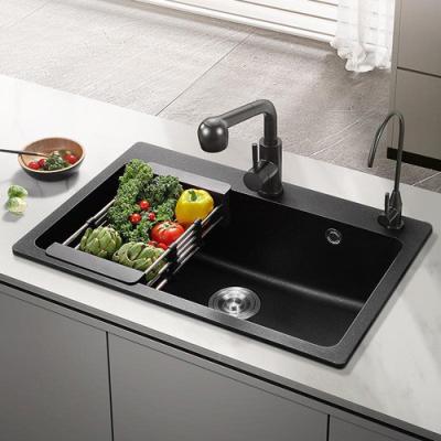 Cina Cucine multifunzionali Lavabo in acciaio inossidabile 304 Rubinetto del lavandino della cucina Cascata nera moderna Cascata piovana Cucina a vasca singola in vendita