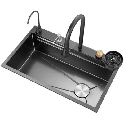 China Hot sale SUS304 201 stainless steel primary color kitchen sinks 60*45cm Single bowl Brushed handmade kitchen sink multi- for sale