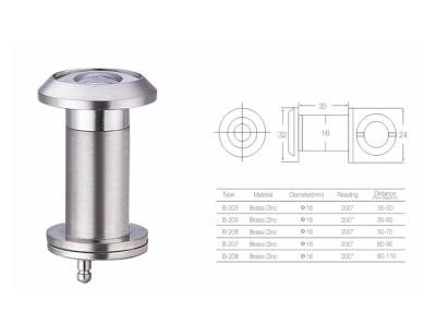 China 16mm Sicherheits-Türspion, dauerhafte Zuschauer-Dioptrie Front Door Eye Viewers 200 zu verkaufen