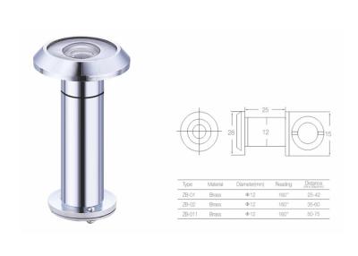 Chine miroir en plastique extérieur lisse à angle ouvert de visionneuse de porte de sécurité de 12mm grand avec le verre de couverture à vendre