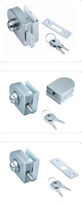 China Tempered Glass Door Lock For Single Door / Square Door Locking , Long Life for sale