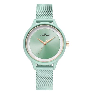 China Waterproof XENLEX 8081L New simple women's quartz watch fashion waterproof stainless steel mesh band Watch for sale