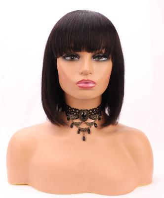 China Directly 2022 1B High Quality Wholesale Bob Wigs Human Hair Natural Short Bob Wig With Bangs for sale