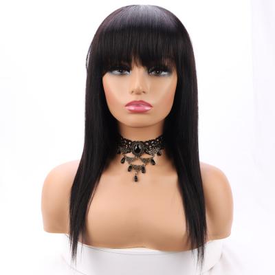 China Wholesale Cheap Straight Hair Wigs Straight Lace Front Wig 100% Hair With Bangs for sale