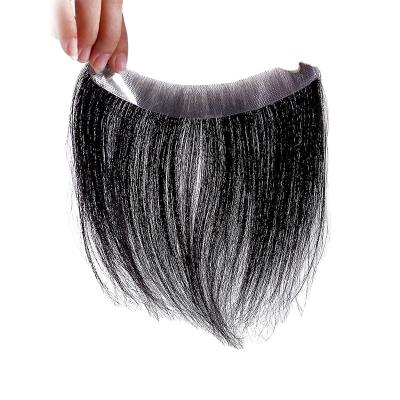 China High Quality Hand Made Full Straight Slicked Back Style Front Hairline Hairpiece Replacement Hairpiece For Men for sale