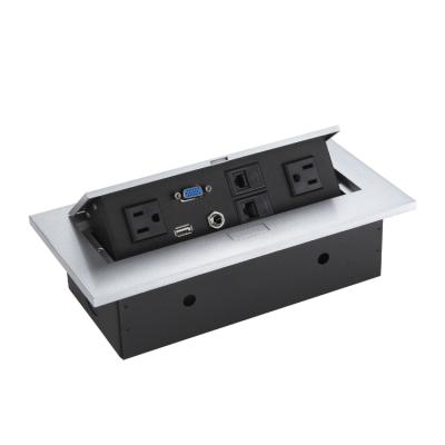 China Dual Electroical Function Commercial Multi Function USB Conference Table Socket Desk Panel for sale