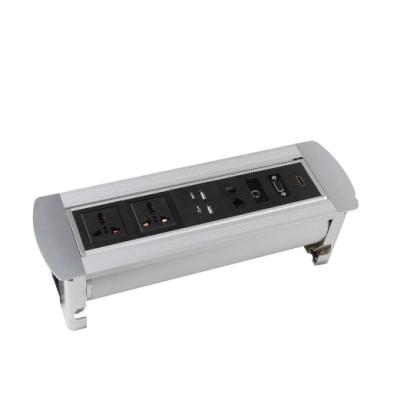 China Commercial Rotating Flip Up Table Desktop Conference Meeting Room Power Data Socket Outlet for sale