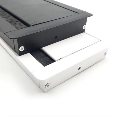 China Zinc Alloy Flip Top Cover Box Computer Desk Aluminum Alloy Brush Damping Table Grommet for sale