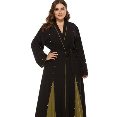 China Muslim&Arab national style plus size long dress patchwork v-neck women hot sale abaya dress #2297 for sale